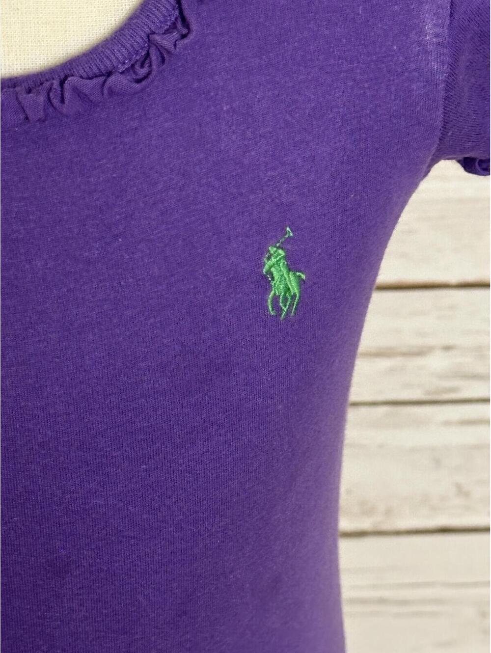 Ralph Lauren Girls cotton short sleeve t-shirt Size 4/4T purple classic preppy - Picture 4 of 7